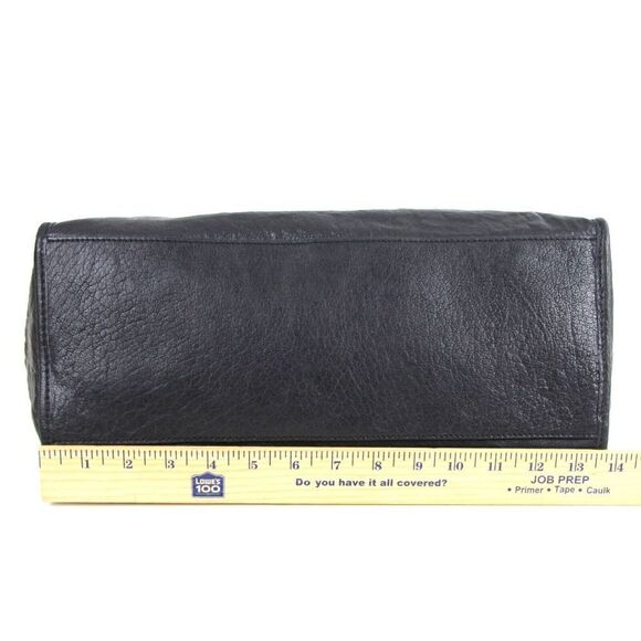 T Tahari BLACK GENUINE LEATHER THREE COMPARTMENTS BUSINESS TOTE SHOULDER BAG - Picture 14 of 16